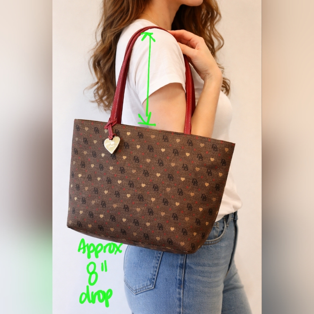 LTD EDITION Vintage Dooney & Bourke DB Monogram Heart Tote Shoulder Bag - Picture 12 of 12